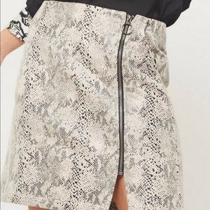 Snakeskin mini skirt